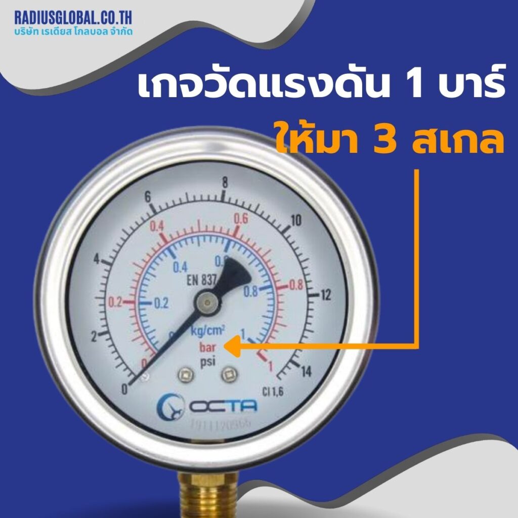 เกจวัดแรงดัน 1 บาร์ 3 unit